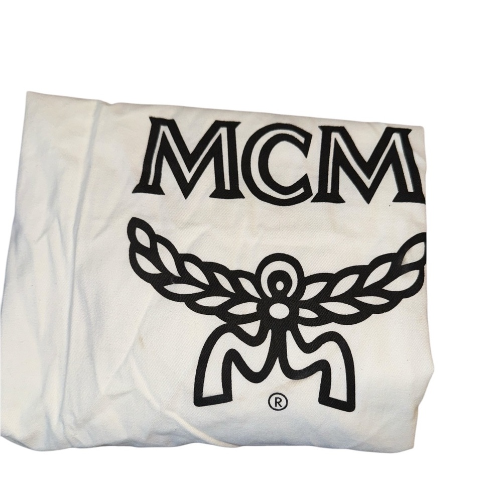 MCM Boston Bag Without Lock And Key in White & Brown EUC - Picture 15 of 15